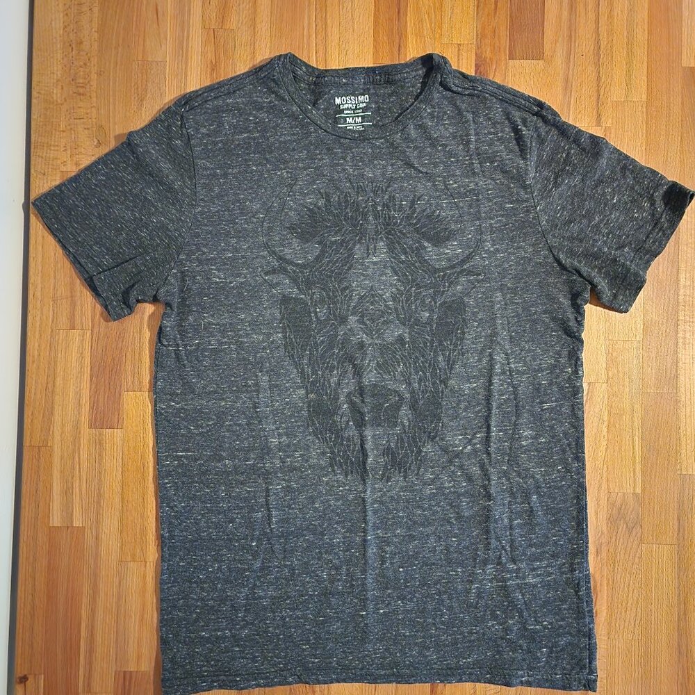 Mossimo Tribal Bison Heathered Grey Tshirt Medium